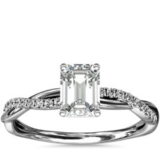 Petite Twist Diamond Engagement Ring in 14k White Gold (0.09 ct. tw.)